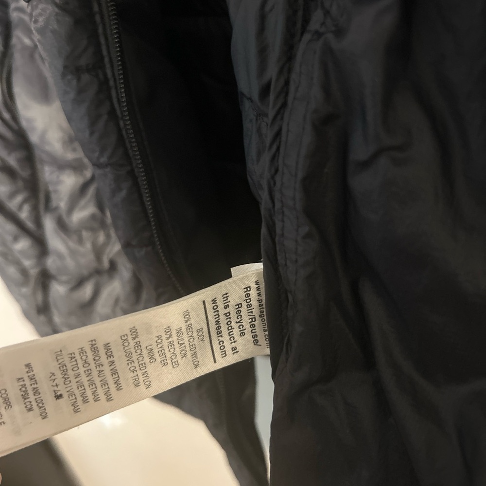 Patagonia Black Puffer Jacket XXL Regular Full Zip Mid-Length Lightweight Woman - Picture 4 of 4